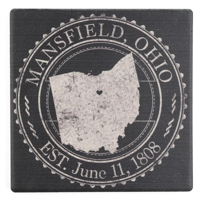 Thirstystone Mansfield Ohio Stamp Single Square Coaster Bed