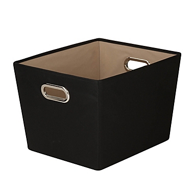 Honey-Can-Do Medium Decorative Storage Bin with Handles in Black. View a larger version of this product image.