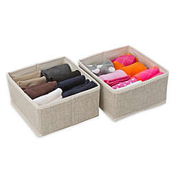 Simplify 7-Inch x 6-Inch Square Drawer Organizers in Beige (Set of 2)