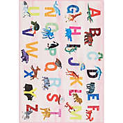 Eric Carle Home Dynamix Elementary Pink Alphabet 4&#39;11 x 6&#39;6 Area Rug in Pink