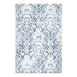 Nicole Miller Patio Country Sofia 5'3 x 7'2 Indoor/Outdoor Area Rug in Ivory/Blue