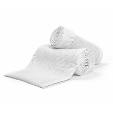 BreathableBaby&reg; Ruffled Deluxe Mesh Crib Liner in White. View a larger version of this product image.