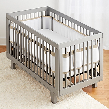 BreathableBaby&reg; Ruffled Deluxe Mesh Crib Liner in Natural. View a larger version of this product image.
