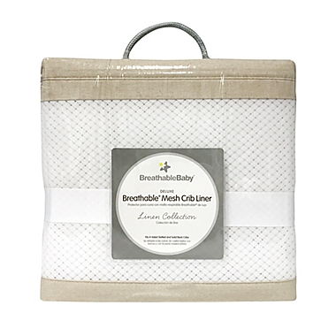 BreathableBaby&reg; Ruffled Deluxe Mesh Crib Liner in Natural. View a larger version of this product image.