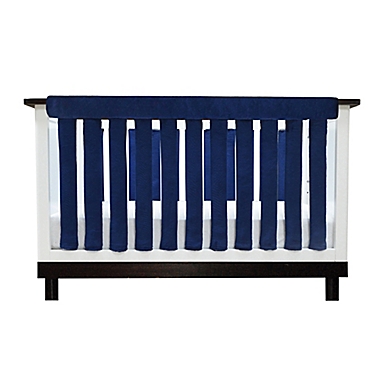 Go Mama Go Designs&reg; 30-Inch x 6-Inch Minky Teething Guard in Navy (Set of 2). View a larger version of this product image.