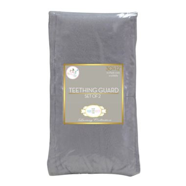 Go Mama Go Designs&reg; 30-Inch x 12-Inch Minky Teething Guard in Grey (Set of 2). View a larger version of this product image.