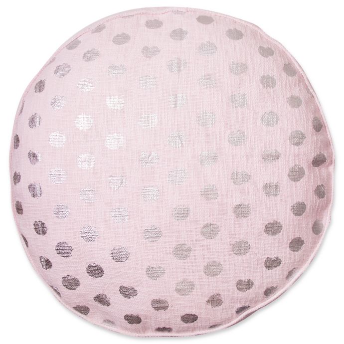 Foil Polka Dot Round Floor Throw Pillow In Pink Buybuy Baby