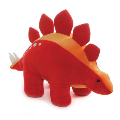 red stuffed dinosaur