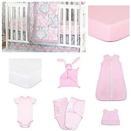 The Peanutshell™ Damask Delight Patchwork Crib Bedding Collection