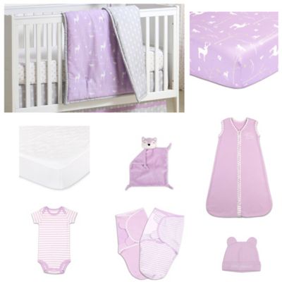 purple mattress crib