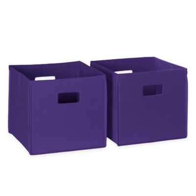 purple storage boxes