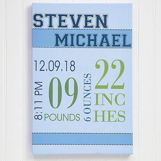 Alternate image 1 for Baby's Big Day Personalized Canvas Print For Boys Collection