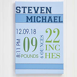 Baby's Big Day Personalized Canvas Print For Boys Collection