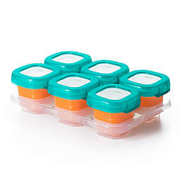 OXO® Tot 2 oz. Food Storage Baby Blocks in Teal (Set of 6)