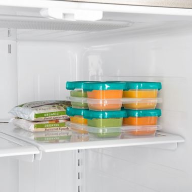 OXO Tot&reg; 4-Pack 4 oz. Baby Blocks Freezer Containers in Teal. View a larger version of this product image.