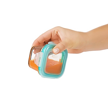 OXO Tot&reg; 4 oz. Glass Baby Food Storage Blocks in Teal (Set of 4). View a larger version of this product image.