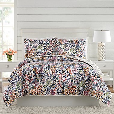 Vera Bradley&reg; Petite Floral King Quilt in Blue. View a larger version of this product image.