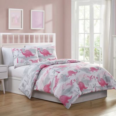 pink dinosaur bedding