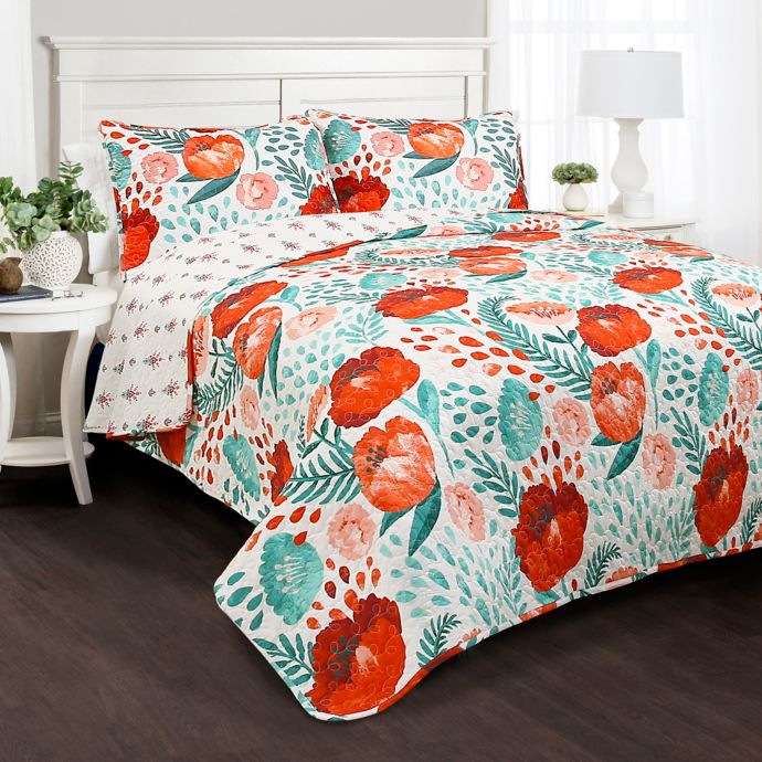 Lush Decor Poppy Garden Quilt Set | Bed Bath & Beyond