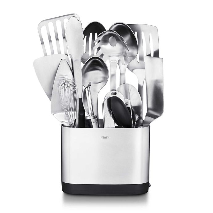 Oxo 15 Piece Stainless Steel Kitchen Utensil Set Bed Bath Beyond