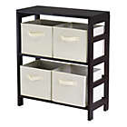 Alternate image 0 for Capri 2-Section Storage Shelf with 4 Foldable Fabric Baskets in Beige