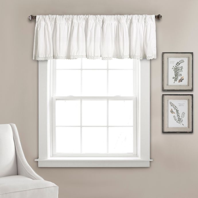 Lush Décor Emily 70-Inch Rod Pocket Window Curtain Valance in White ...