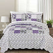 MHF Home Beatrice Full/Queen Quilt Set in Lavender