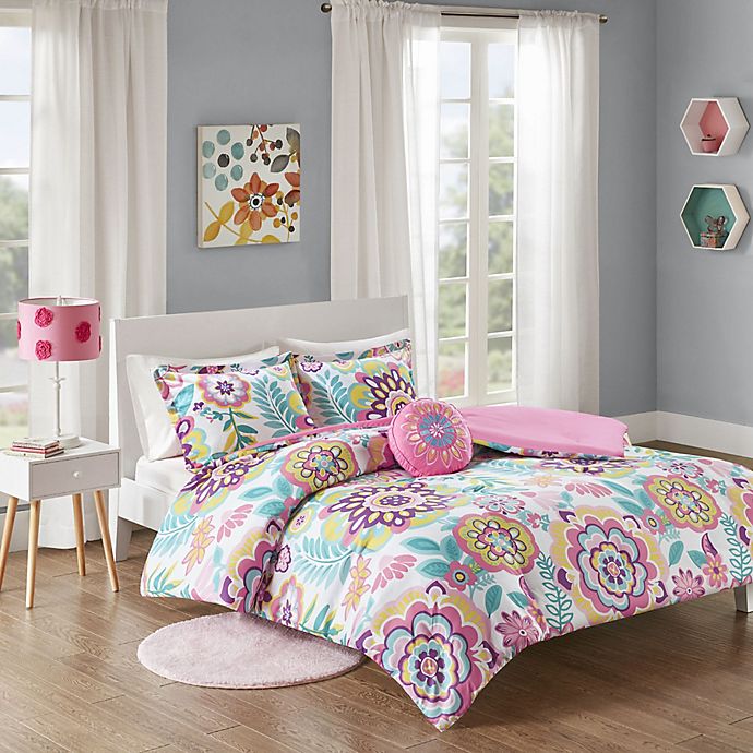 Mi Zone Camille Fl Printed, Bed Bath And Beyond Bedding Sets Twin