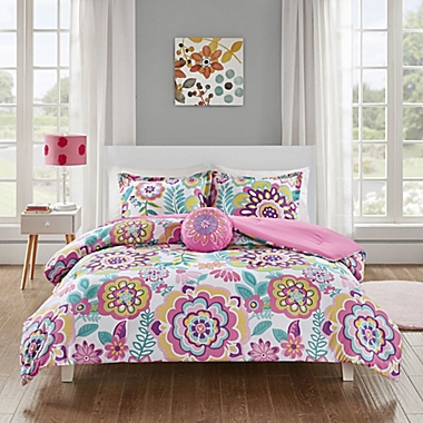 Mi Zone Camille 4-Piece Full/Queen Floral Printed Comforter Bedding Set. View a larger version of this product image.
