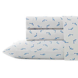 Poppy & Fritz® Dolphins 200-Thread-Count Queen Sheet Set in Blue