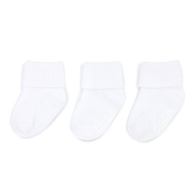 On The Goldbug&trade; Size 0-3M 3-Pack Folded Cuff Socks in White