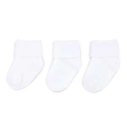 On The Goldbug&trade; 3-Pack Folded Cuff Socks in White