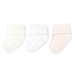 On The Goldbug™ 3-Pack Folded Cuff Socks in White/Ivory/Pink