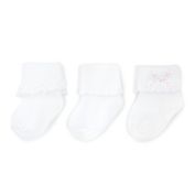 On The Goldbug&trade; 3-Pack Fancy Folded Cuff Socks in White