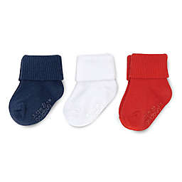 On The Goldbug™ 3-Pack Folded Cuff Socks in Navy/White/Red
