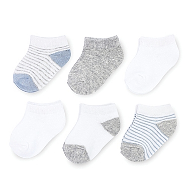 On The Goldbug&trade; Size 0-3M 6-Pack Ankle Socks in Blue. View a larger version of this product image.