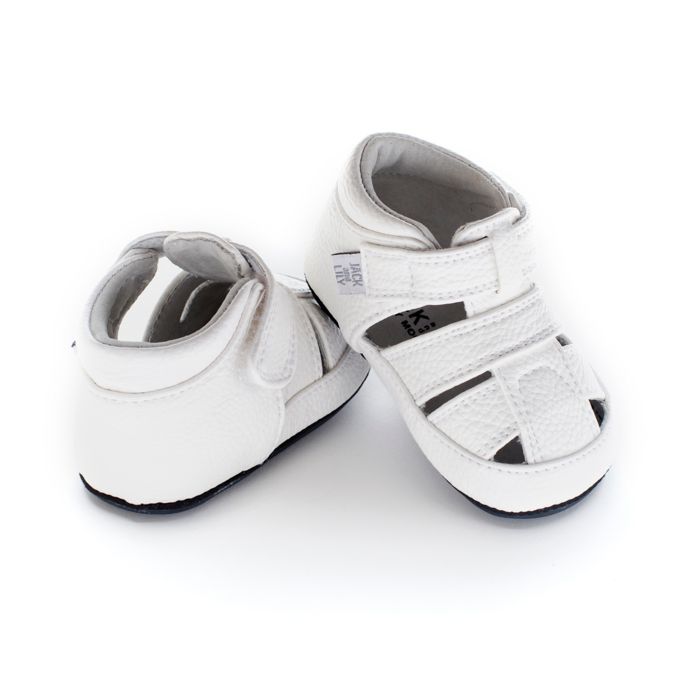 Jack & Lily Faux Leather Casual Sandals in White | Bed Bath & Beyond