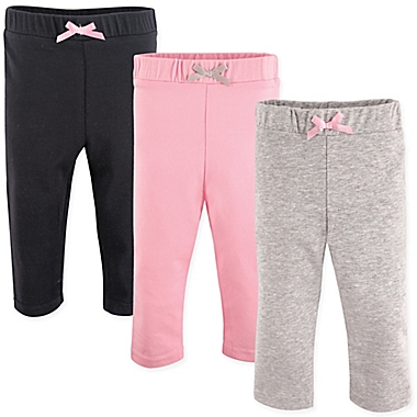 Luvable Friends&reg; Size 0-3M 3-Pack Leggings in Light Pink/Black. View a larger version of this product image.