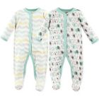 Alternate image 0 for Luvable Friends&reg; Elephants Size 0-3M 2-Pack Snap-Front Sleep and Play Sleepers in Grey