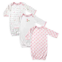 Luvable Friends® Size 0-6M 3-Pack Bird Long Sleeve Gowns in Pink