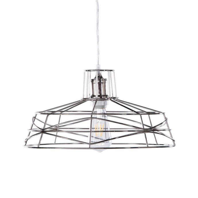 Southern Enterprises Lambro Wire Cage Pendant Lamp In Nickel