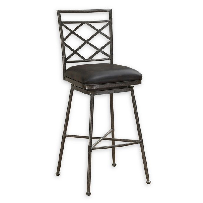 American Heritage Billiards Sydney Stool In Rustic Pewter Charcoal