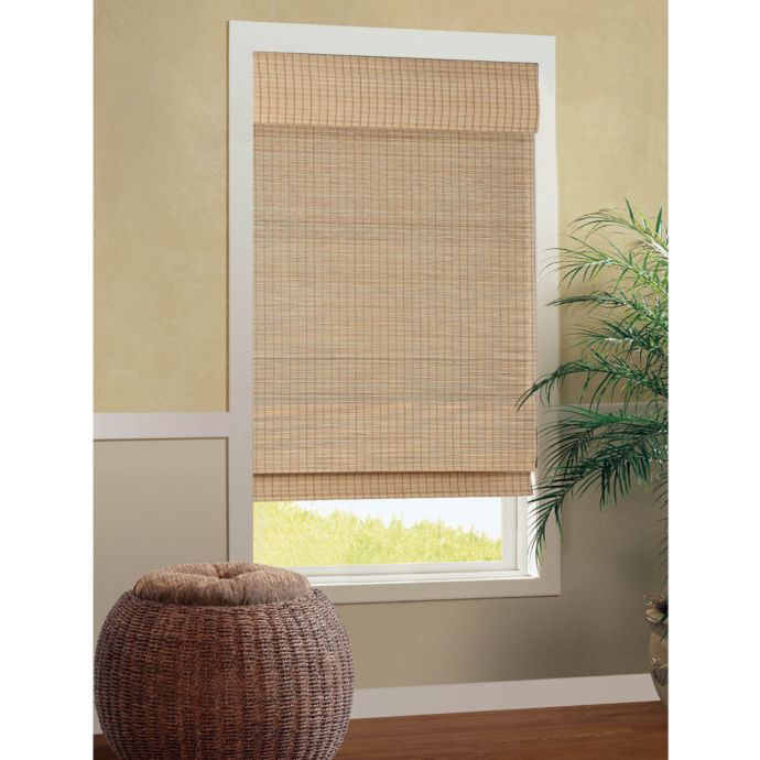 B. Smith Cali Roman Cordless Bamboo Shade in Natural Bed Bath and