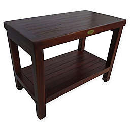 EcoDecors™ Classic 24-Inch Teak Shower Bench with Shelf in Brown