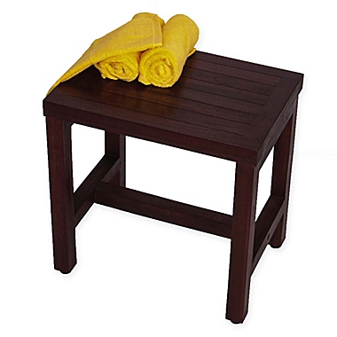 EcoDecors&trade; Classic 18-Inch Teak Shower Bench in Brown. View a larger version of this product image.