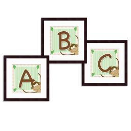 Monogram Monkey Initial Wall Art