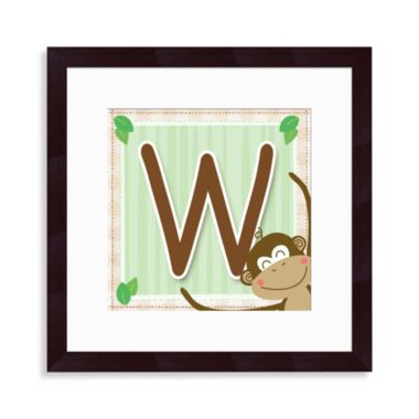 Monogram Monkey Initial "W" Wall Art. View a larger version of this product image.