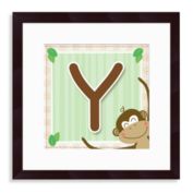 Monogram Monkey Initial "Y" Wall Art