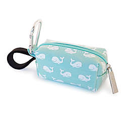 Oh Baby Bags Clip-On Whale Wet Bag Dispenser in Sea Foam/White