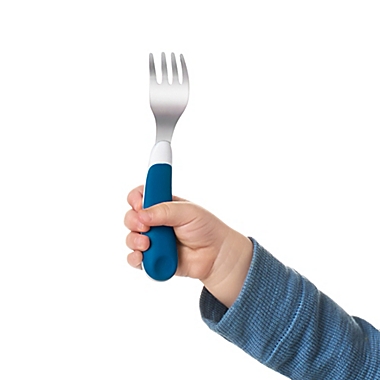 OXO Tot&reg; Fork and Spoon Set in Navy. View a larger version of this product image.